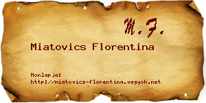 Miatovics Florentina névjegykártya